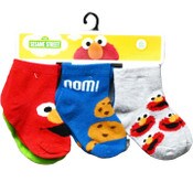 Wholesale - 6pk 6-12m SESAME STREET THE CREW QRT SOCKS, UPC: 193159172213
